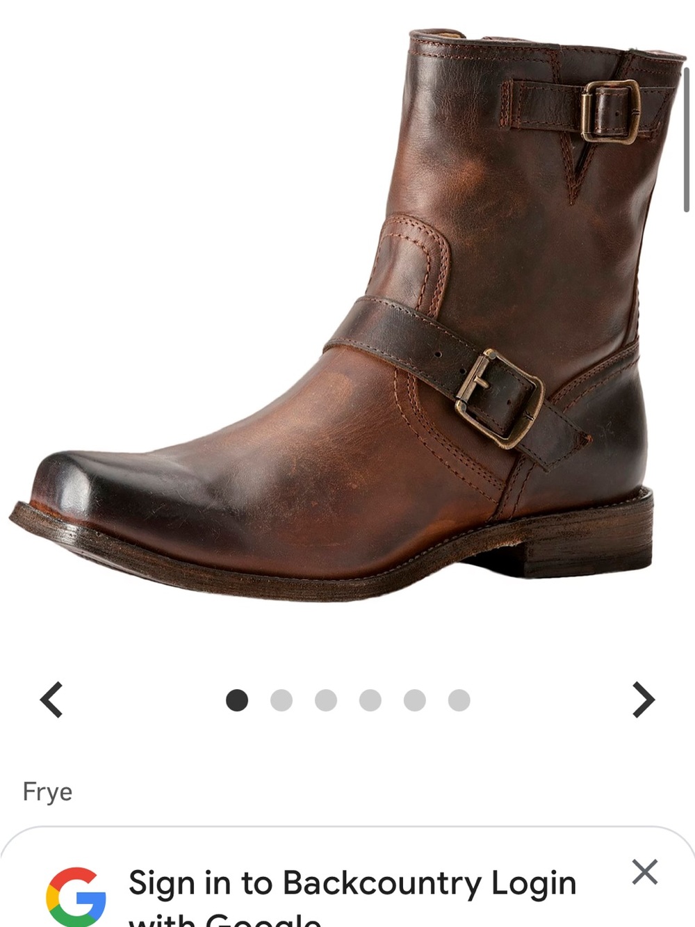 Frye Distressed Brown Leather Harness Boot
